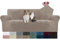 YSTELLAA Samt Sofa Überzug 3 Sitzer, Stretch Sofabezug, Sofaschoner rutschfest, Elastischer Couch Überzug, Sofa Cover Mit Armlehnen, Couchüberzüge Sofaschutz Katze, Khaki