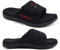 KuaiLu Hausschuhe Herren 45 Winter Warme Flauschige Fussbett Sandalen für Männer mit Klettverschluss Offener Zeh Plüsch Orthopädische Hausschuhe mit Arch Support, Schwarz Weihnachts