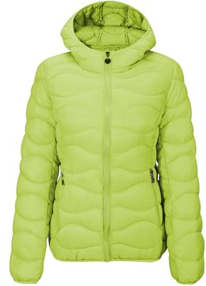 TONY BACKER giacca giubbotto imbottito outdoor donna 100 grammi con cappuccio Regular Fit (XL, VERDE ACIDO)