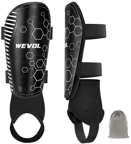 WEVOL Schienbeinschoner Kinder Fussball,Kleine Schienbeinschoner Fußball mit Abnehmbar Knöchelschutz,Mini Shinform für Herren/Damen,Personalisierte Shin Pads Football für Teenager/Erwachsener(M)