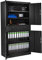 TecTake Armoire de Rangement Metal Armoire de Bureau avec Serrure 4 Portes battantes et 2 tiroirs verrouillables pour Rangement Dossier, 90 x 40 x 180 cm - Noir