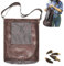 QmjdDymx Pilzfuttersack, großer Pilzjagdbeutel, zusammenklappbarer Mesh Pilz -Picking -Tasche für Bushcraft & Gartenbedarf (Kaffee)