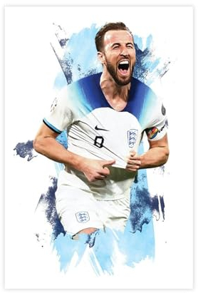 DESHVA Harry Kane – Fußballspieler-Poster, Leinwand, Poster, Schlafzimmer, Dekoration, Sport, Landschaft, Büro, Raumdekoration, Geschenk, ungerahmt, 30 x 45 cm