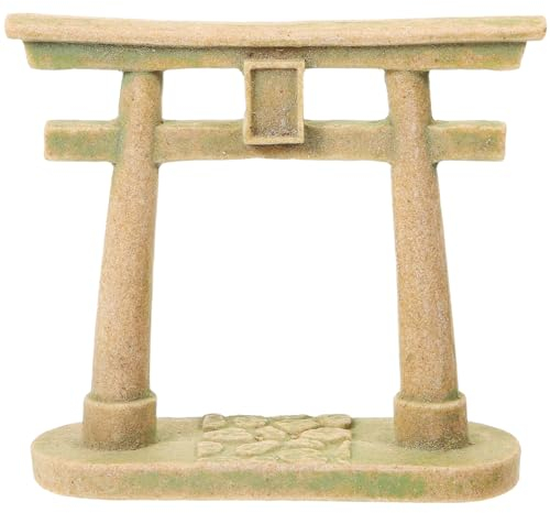 Happyyami Japanisches Torii-Tor Miniatur Japanischer Schrein Tempel Torii-Gartentor Mini-Japanisches Shinto-Torii-Tor Statue Altar Brücke Landschaftsornament Für Feen-Zen-Garten