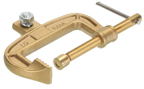 sourcing map 1000A Brass G-Shape Ground Welding Earth Clamp C-Clamp T-Handle Maximum Clamping Range 73mm Rod Holder for Welding Machine