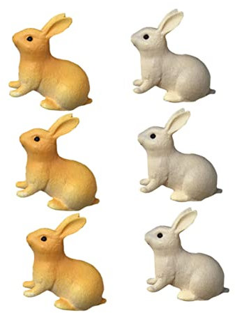 Supvox 6 Stücke Harz Tiere-Imitation Kaninchen Landschaft Zubehör Perfekt für Home &