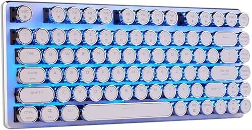 aiqiua Retro Mechanical Keyboard, Vintage Typewriter, LED Backlit, Compact 81 Keys Anti-Ghosting for,Beautiful Appearance, Excellent Performance
