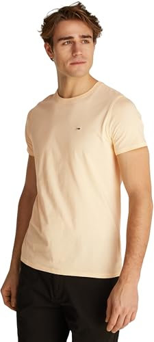 Tommy Jeans Herren TJM Xslim Jersey Tee Dm0dm04411 S/S T-Shirt, Yellow (Custard Cream), XL EU