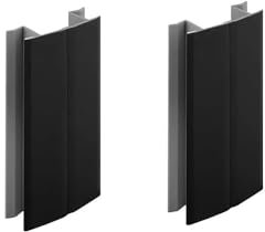 KIT 2 MULTI ANGOLI PER ZOCCOLO IN VARI COLORI H10, H12 E H15 | CONNETTORE PER ZOCCOLINO CUCINA | MADE IN ITALY (Nero, H10 cm)
