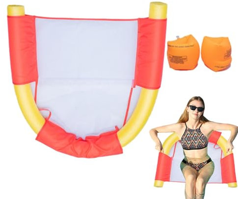 Siège d'eau pour Piscine, en Maille pour Nouille De Piscine Siège De Piscine avec Filet Nouilles De Piscine pour Adultes Et Enfantss, 150x7.5cm