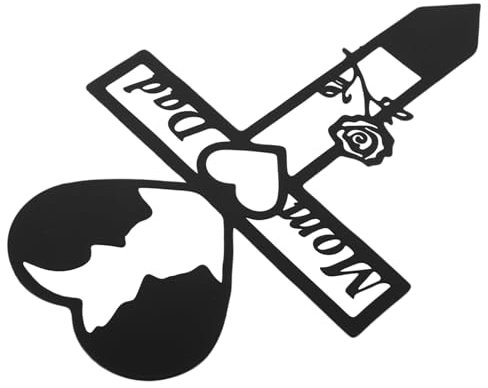 BESPORTBLE Grabstein Grabtafelpfahl Trauer-Grabtafel zum Vatertag Herz-Gedenktafel-Pfahl Gedenkzeichen für Grab gedenkstein metallstange Metallherz Grabschmuck Pfähle für den Garten Eisen