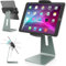 AboveTEK Elegant Aluminum iPad Pro Stand - Swivel iPad Air/Mini Kiosk POS Stand - Two Mount Holders 6~13 Interactive iOS/Android Tablet Stand for Retail Store Showcase/Office Desk/Kitchen Countertop