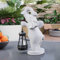 mikilov Elefanten Harz Statue mit Solar Laterne (Stand- Outdoor Laternen&Indoor Statue Dekorationen für Garten,Hof,Veranda,Haus,Balkon