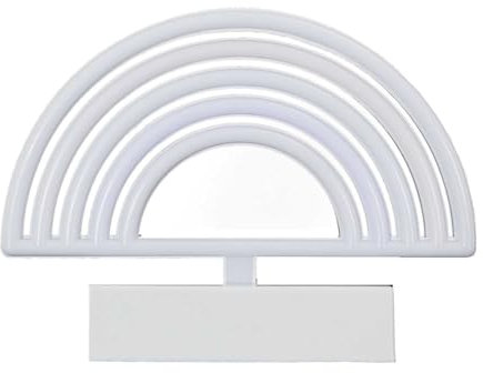 HOME DECO FACTORY, LA0037, Battery-Powered LED Rainbow Neon Effect Lamp, Multicolor Lighting, Decorative Lighting, Warm Atmosphere, Original Gift Idea - Size: 30 cm, Multicolor