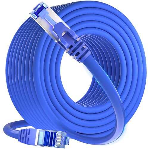 Ethernet Cable 40ft, Cat 6 Cable Outdoor &Indoor FTP Shielded Ethernet Cable, 23AWG Gigabit Ethernet Patch Cords CCA, UV Resistant, Waterproof, Direct Burial, LLDPE PVC with RJ45 Connector for Router