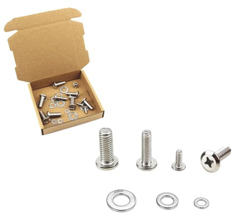 Gad2go 24 Pieces TV Mounting Hardware Kit 304 Stainless Steel TV Mount Screws M4 M6 M8 Bracket Bolts with Washers for Monitor TV Mounts Bracket Fixing
