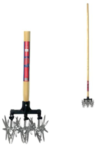 Synx Tools rullkultivator med handtag 150 cm – trädgårdskula jordhacka rullhacka trädgårdfräs jordsmulor odlingsverktyg för jordblandning