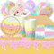 Geschirr für eine Eiscreme-Party mit Tellern, Bechern, Servietten, Tischdecken und Latex- und Konfettiballons mit Eiscreme-Motiven, Aluminiumfolienballons für eine Geburtstagsfeier für 20 Kinder