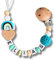Lovely Personalisiertes Baby Geschenk, Mädchen/Junge, Schnullerkettchen mit Name, Schnullerband, verschiedene Farb-Varianten (3.Türkis)