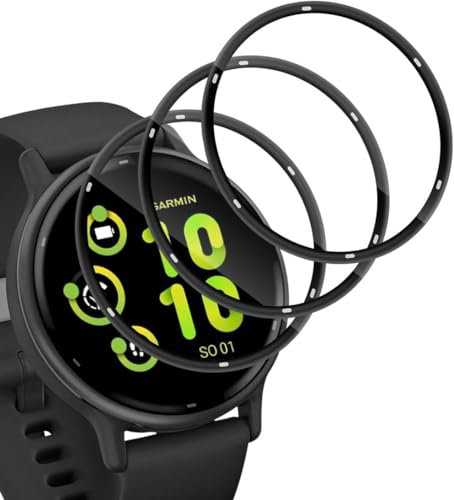 TUTUO 3 Pack Compatible with Garmin Vivoactive 5 Screen Protector, Flexible HD TPU Clear Screen Protector, [Anti-Scratch] [Bubble-Free] [Anti-Oil] Soft Film - Black