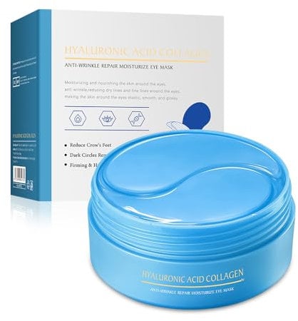 60 Pcs Augenpads,Augenpads Gegen Augenringe,Hyaluronsäure Collagen,Augenringe Entfernen,Tränensäcke,Mit Kühlend Feuchtigkeit,Mindern Falten und Schwellungen,Müde Augen