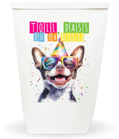 Paul's Papierfabrik Hund - 6/8/12x tolle bedruckte Hunde Geschenktüten, für Kindergeburtstage, Sportevents, Partys - Einzigartiges Design auf nachhaltigen Papier Tüten (12)