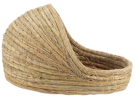 WEKAMOS Nid en Paille Naturelle pour Hamster Maison Tissée pour Petits Animaux Lit Confortable pour et Lapin Cachette Solide et Pratique pour Animaux de Compagnie