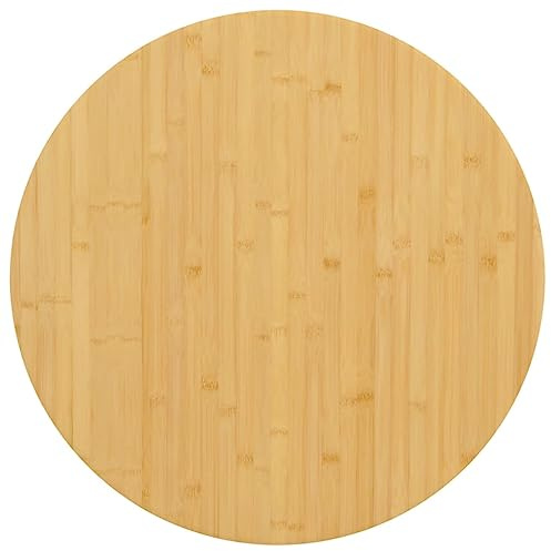 Owoxanthellate Bambus Tischplatte Ø80x2,5 cm lackierte Holzplatte als Schreibtischplatte oder Couchtischplatte für Wohnzimmer Büro und Gastro