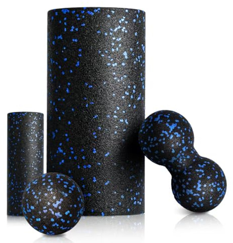 Faszienrolle Set Foam Roller Faszien Set mit Großer und Mini Faszienrolle Klein Faszienball und Duoball für Intensive Massage Faszien Training von Muskeln
