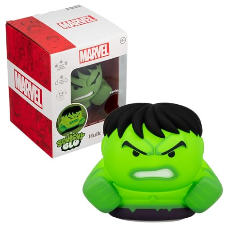 Paladone Marvel Hulk SquishyGlo wiederaufladbares Silikon-Nachtlicht, 14,5 cm, 1–3-Stunden-Timer, 3 Helligkeitsstufen, offiziell lizenziert