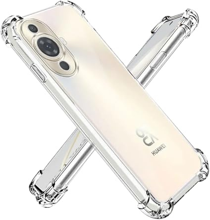 Techsuit für Huawei Nova 11 Nova 12s Hülle mit Stoßfester Schutz, Luftkissen Ecken, Erhöhte Kanten, Kabelloses Laden Kompatibel, Leicht, Shockproof Clear Silicone Series, Transparent