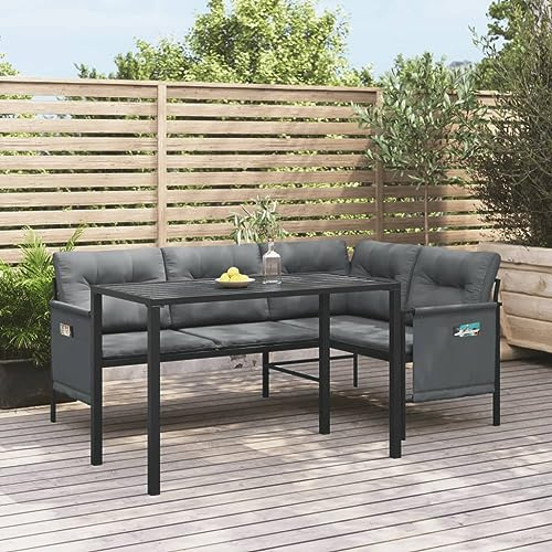 Generisch 2-TLG. Garten-Essgruppe Anthrazit Stahl,Möbel,Gartenmöbel,Gartenmöbel-Sets,34.8KG,3187259