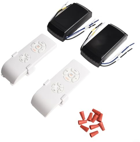 Kit telecomando per ventilatore da soffitto con timer, controller ventola a 3 velocità e ricevitore luce dimmerabile, interruttore wireless 90-265 V per casa e ufficio, 2 set