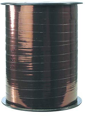 Clairefontaine 602073C Spule Geschenkband (mit Metalleffekt, 250 m x 7,5 mm, ideal für Ihre Geschenke und Bastelprojekte) 1 Stück schokoladenbraun