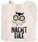 Jutebeutel Nacht Eule Nachteule Stoffbeutel Baumwolltasche Tragetasche Moonworks® natur 2 lange Henkel