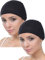 Deresina Perruque Bonnet en Bambou pour la Perte de Cheveux (2pcs) (Noir)