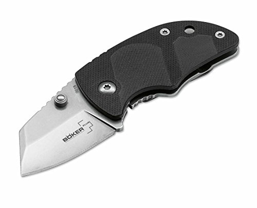Böker Plus Navaja EDC DW-2 con hoja de acero AUS-8 de 4,1 cm y empuñadura de Zytel con acero inox de 6,1 cm 01BO574 para Caza, Pesca, Supervivencia y Bushcraft + Portabotellas de Regalo