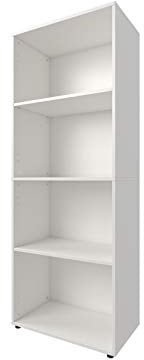 möbelando Regal Dekoregal Bücherregal Standregal Büroregal Beistellregal Trio 4 Weiß