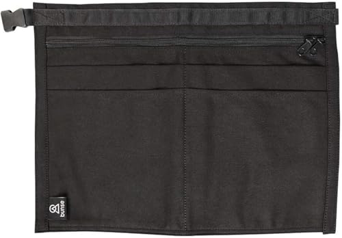 Bunse 6 Pocket Market Trader Money Belt | Denim Trader Belt | Money Apron | Traders Adjustable Waist Strap Anti-Theft Wallet Apron Pouch for Restaurants Festivals Fetes & Sports Clubs (Black, Qty 4)