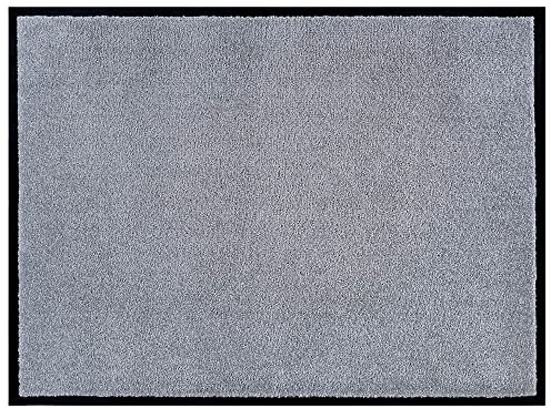 Hanse Home Waschbare In- & Outdoor Fußmatte Uni einfarbig Fußabtreter Schmutzfangmatte Türmatte Schmutzfänger Eingangsteppich Anti-Rutsch Größen, 40x60 cm, Silbergrau