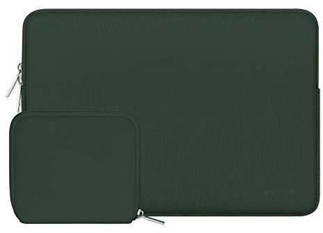 MOSISO 16 Pouces Ordinateur Portable Pochette,Housse PC 15-15,6 Pouces,Compatible avec MacBook Pro 16,HP,Acer,Dell,Lenovo,ASUS,Laptop Sleeve Néoprène Sac avec Petite Pochette,Vert Minuit