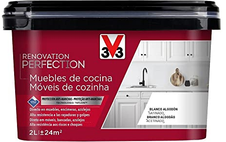 V33 Esmalte Renovation Perfection Cocina Blanco Algodón Satinado 2L