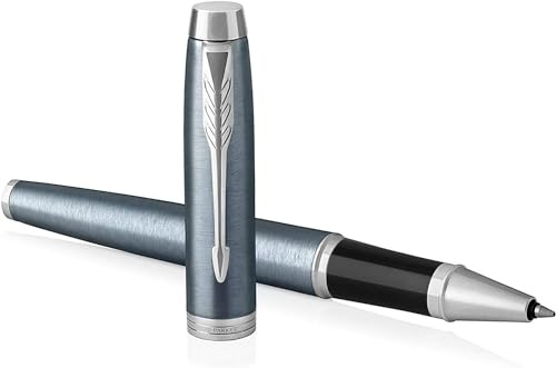 Parker IM Tintenroller IM | Hellblau Grau | mittlere Spitze | schwarze Tinte | Geschenkbox