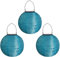 Yeehliny Solar Lampions Außen Wetterfest Solar LED Laterne Wasserdicht Nylon Garten Laterne Solarlaterne für außen Hängend Solarlampiongs Runder Lampenschirm Garten Deko Außendeko (20cm/3PCS/Blau)