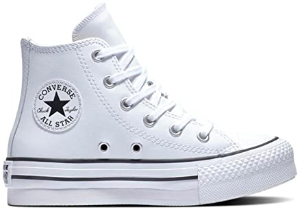CONVERSE A02486C Chuck Taylor all Star Eva Lift Platform Leather Uomo, White/Natural Ivory/Black EU 38.5