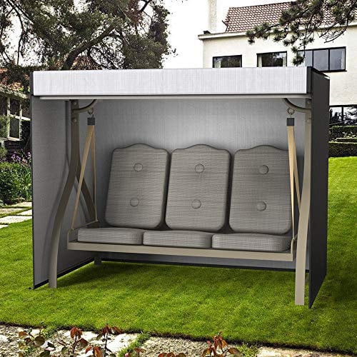 Heavy Duty 3 Seater Waterproof Windproof Rip Proof 420D Oxford Swing Hammock Cover - UV Furniture Protective Cover for Garden Swing Seat Bed Bench - Outdoor