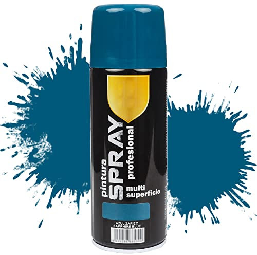 Etrexonline Pintura Spray Multicolor Profesional 400ml Adecuado Metal Madera y Plástico - Color Azul Zafieo (Paquete de 1)