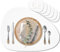 Mahewa® 6er Set Premium Tischset aus Kunstleder - Platzset abwaschbar und wasserdicht - Platzdeckchen Telleruntersetzer in Lederoptik (Weiß, Oval)