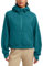 CRZ YOGA Damen Fleece Gefüttert Hoodie 1/2 Reißverschluss Kapuzenpullover Taschen Workout Langarm Hoody Pullover mit Daumenloch Grüne Jade 36