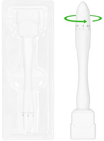 LOPHE Derma Stamp, Microneedling Nadeln mit 100 Spitze Einstellbare Micro Needling 0-3.0mm, Professionelles Microneedling Stamp, Anti-Aging Mikronadel Stempel für Die Haar, Bart und Gesichtspflege